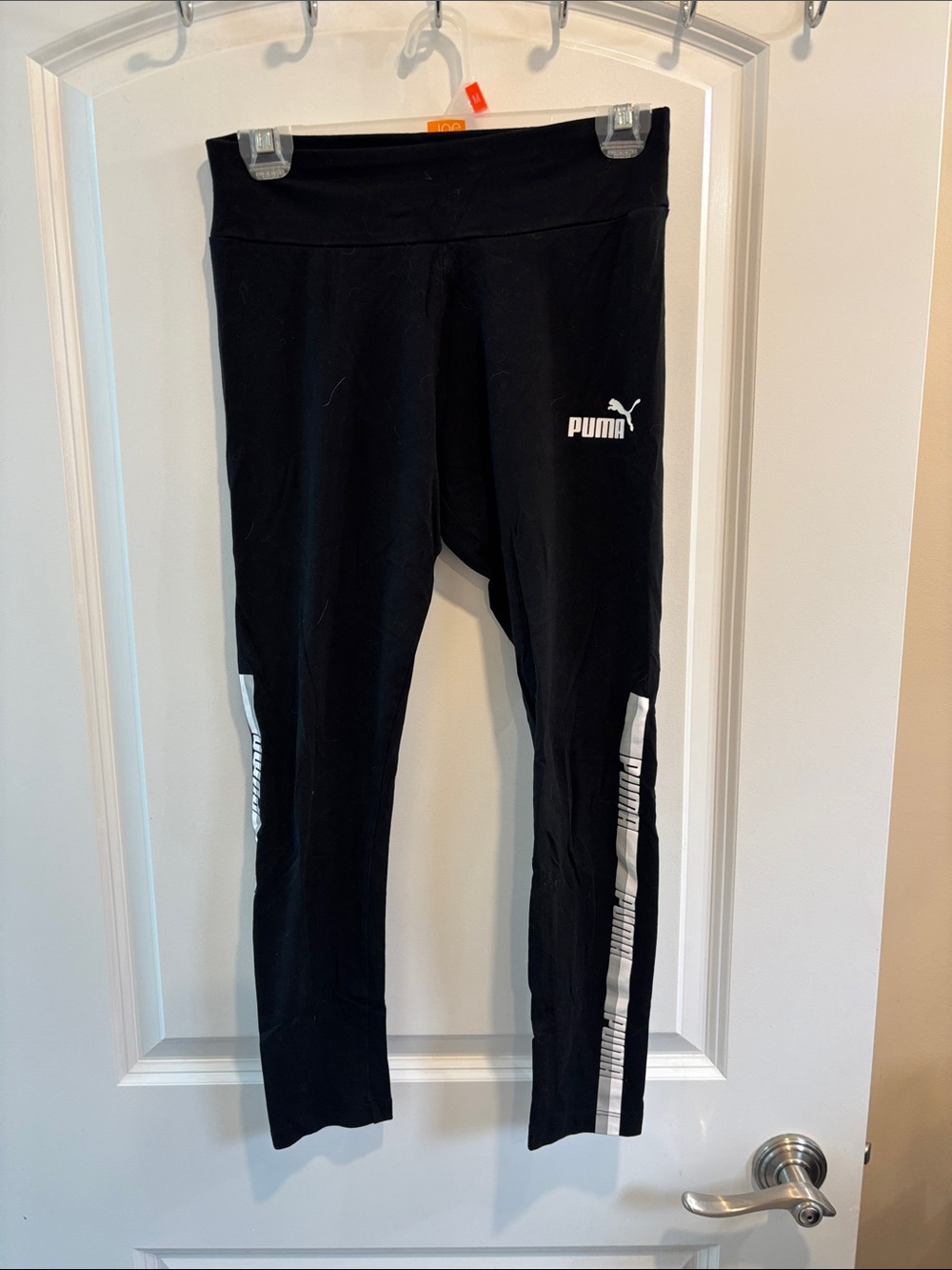 Puma Black Girls' Logo Side-Stripe Leggings